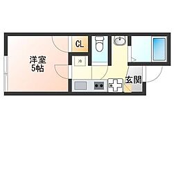 ベレボレンス立川 1Kの間取図画像