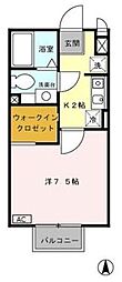 クラリスモナ 1Kの間取図画像