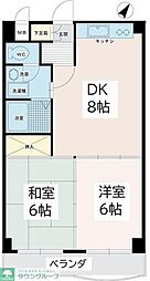 新屋ビル 2DKの間取図画像