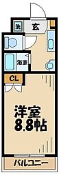 カレッジスクエア多摩 1Kの間取図画像