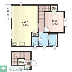 ヴューテラスエイチ 1LDKの間取図画像
