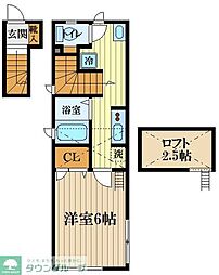 セレーナ 1Kの間取図画像