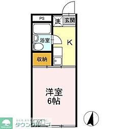 ヴェナスハイム 1Kの間取図画像