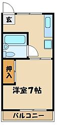 タウンハイツ 1Kの間取図画像