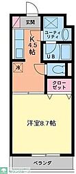プリマピエース1 1Kの間取図画像