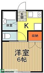 フアンテーヌメゾン片倉 1Kの間取図画像