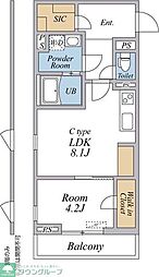 (仮称)リブリ・八王子市台町 1LDKの間取図画像