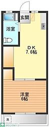 パールハイツ 1DKの間取図画像