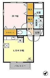 T・S・R亜樹 1LDKの間取図画像