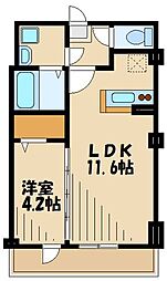 ラ・シルフィード 1LDKの間取図画像