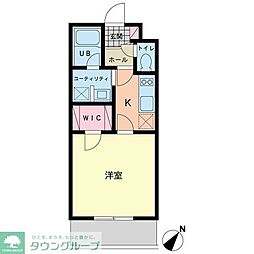 レグルス 1Kの間取図画像