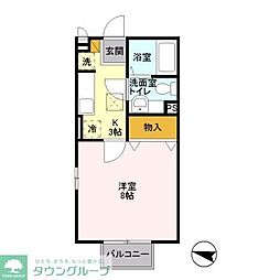 ボーヌファム・3 1Kの間取図画像