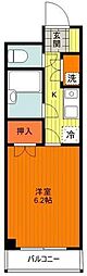 ビレッジコア八王子 1Kの間取図画像
