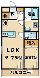 ボナールK壱番館 1LDKの間取図画像