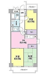 パークロード相模原 3LDKの間取図画像