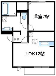 ディアマンテ 1LDKの間取図画像