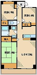 ラルカンシェル 3LDKの間取図画像