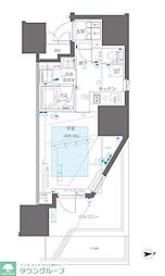 ZOOM信濃町 1Kの間取図画像