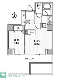 Lighthouse西新宿 4階1LDKの間取り