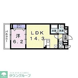 Ｐｒｅｔｔｙ　Ｆｏｒｅｓｔ 2階1LDKの間取り