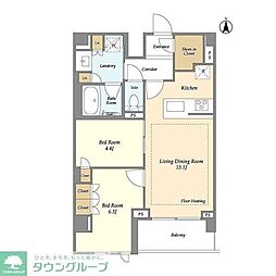 LIBR GRANT 四谷三丁目 3階2LDKの間取り