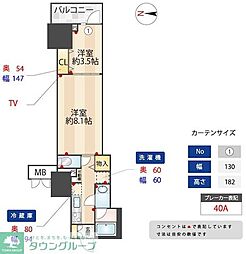 ZOOM信濃町 2Kの間取図画像