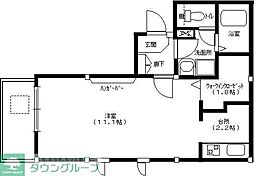 ボヌール高円寺 3階ワンルームの間取り