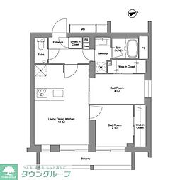 ＯＲＭＥ　ＣＯＵＲＴ　ＹＯＴＳＵＹＡ 3階2LDKの間取り