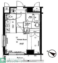 ヴェルト杉並サウスヒル ワンルームの間取図画像