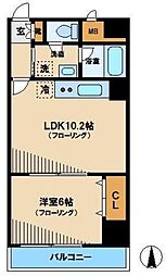 ローズガーデン 1LDKの間取図画像