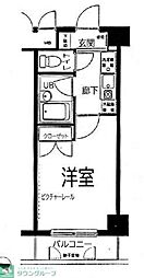 プレールカテリーナ代田橋 1Kの間取図画像