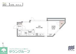 BLANCCOURT中野新橋 1LDKの間取図画像
