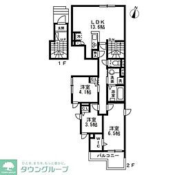 (仮)渋谷区本町HK0324 新築賃貸住宅 3LDKの間取図画像