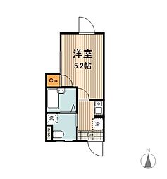 フェリーチェ中野坂上D 1Kの間取図画像
