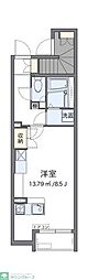 レオネクストベルテンポ ワンルームの間取図画像