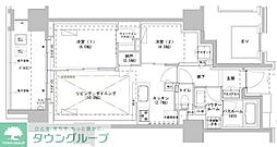 パークスフイア牛込神楽坂 2LDKの間取図画像