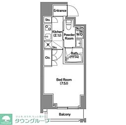 エスタート新宿 1Kの間取図画像