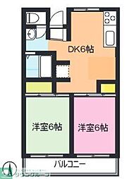ハウスシィダ 2DKの間取図画像