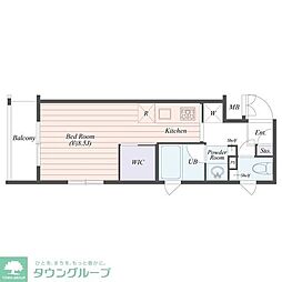 BCITYアパートメントシンジュクNW ワンルームの間取図画像
