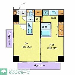 プレール・ドゥーク高円寺 1DKの間取図画像