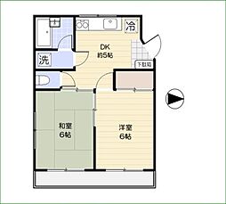 ヘスティア.ベッセル 2DKの間取図画像