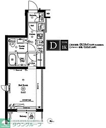 AXAS明大前 1Kの間取図画像
