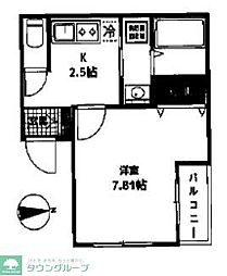 中野区中央4丁目アパート 1Kの間取図画像