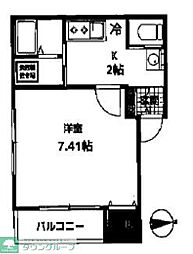 中野区中央4丁目アパート 1Kの間取図画像