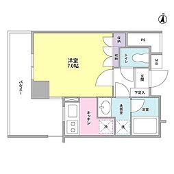 K'S新中野 1Kの間取図画像