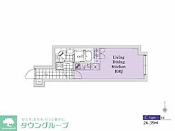 EXAM新中野II ワンルームの間取図画像