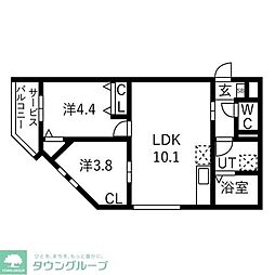 CASA PIAZZA 中野松が丘 2LDKの間取図画像