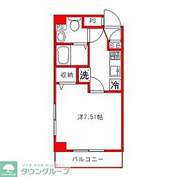 アルテ・カザマ 1Kの間取図画像