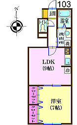 ナリトモ蘇我A 1LDKの間取図画像
