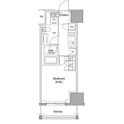 ザ・パークハビオ南大井 1305 13階1Kの間取り